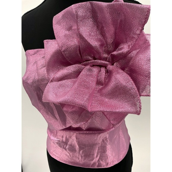NWT Hutch Tessa‎ Pink Metallic Bow Corset Top Style 2475 Size S - Picture 5 of 7